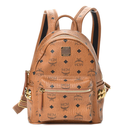 MCM Visetos Side Stud Mini Stark Backpack Cognac 1 of 11