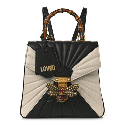 Gucci Calfskin Bamboo Trapuntata Queen Margaret Backpack Mystic White Black 1 of 9