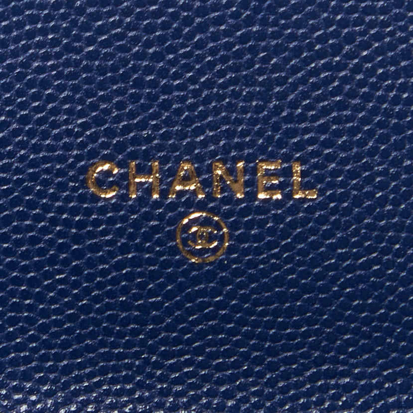 Chanel Caviar Quilted Large Golden Class Gusset Flap Wallet Navy 8 of 10