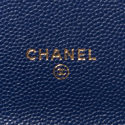 Chanel Caviar Quilted Large Golden Class Gusset Flap Wallet Navy 8 of 10