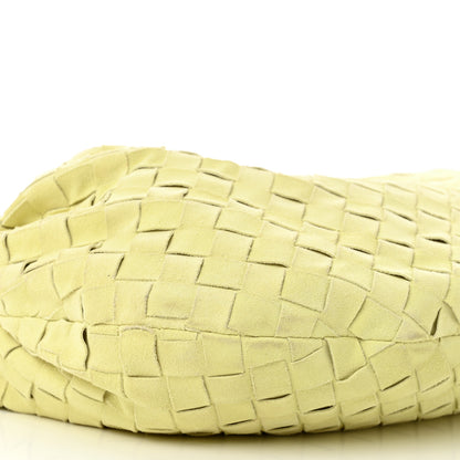 Bottega Veneta Suede Calfskin Intrecciato Teen Jodie Hobo Lemon Wash 9 of 10