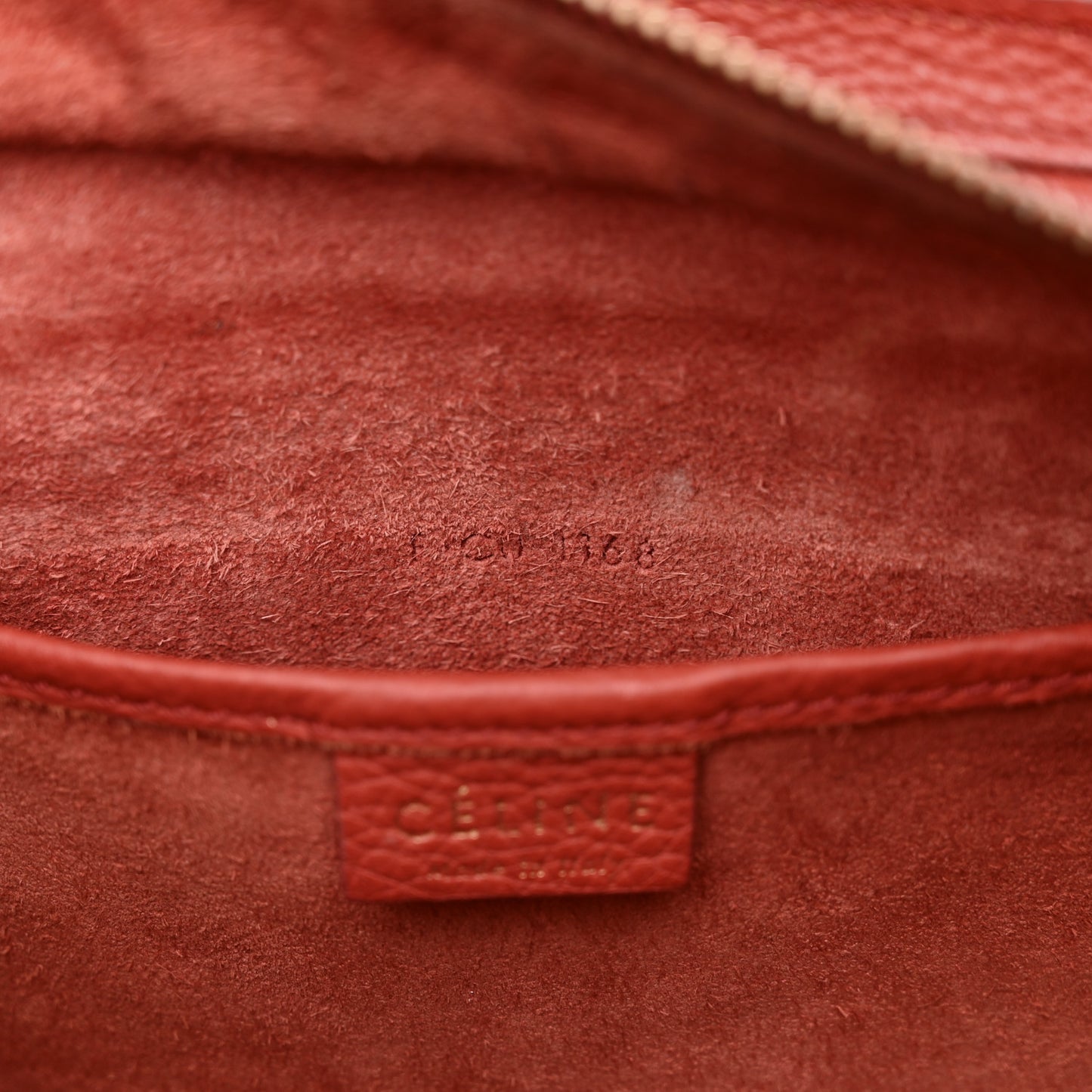 Drummed Calfskin Nano Luggage Red