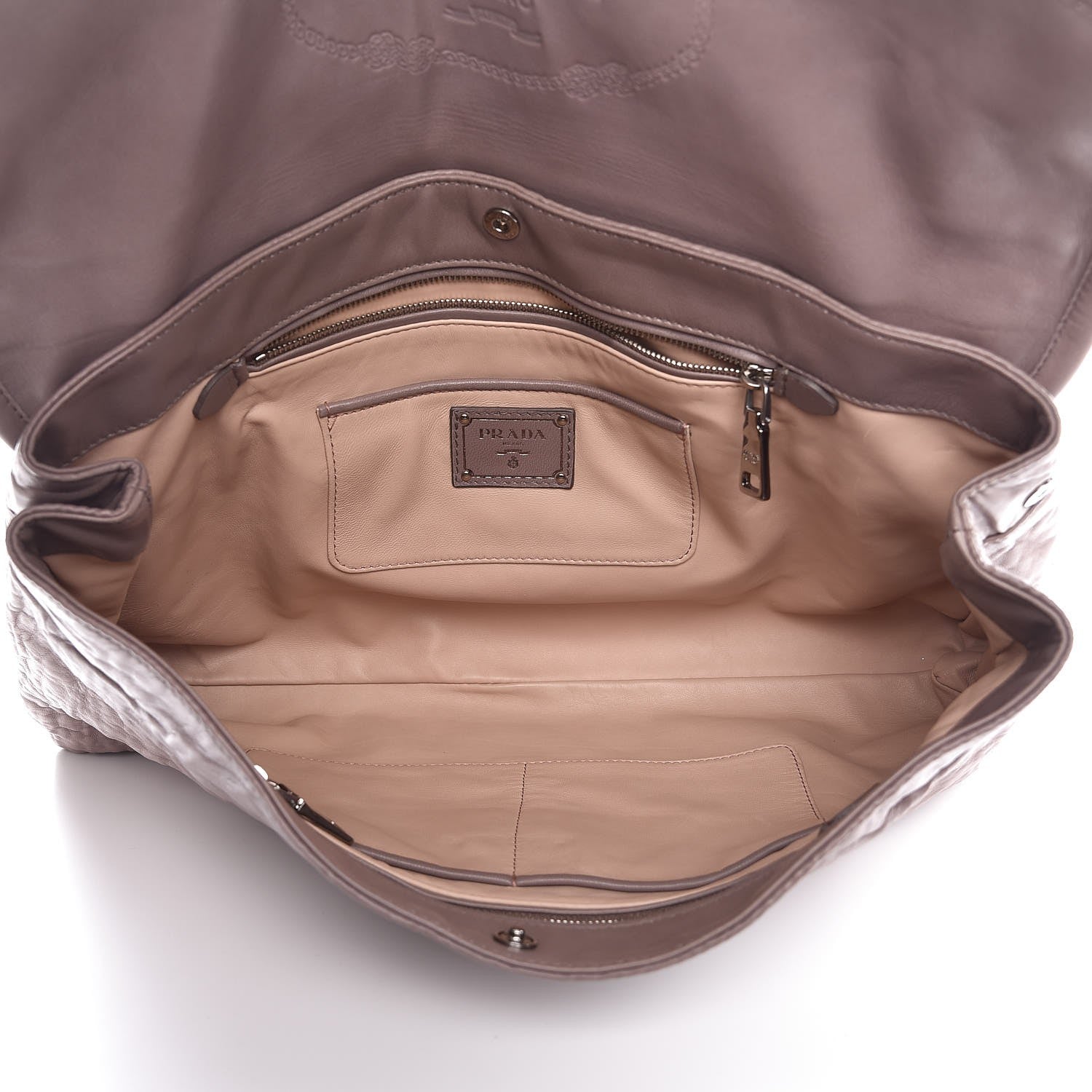 Prada Nappa Oversized Clutch Marmo 5 of 10
