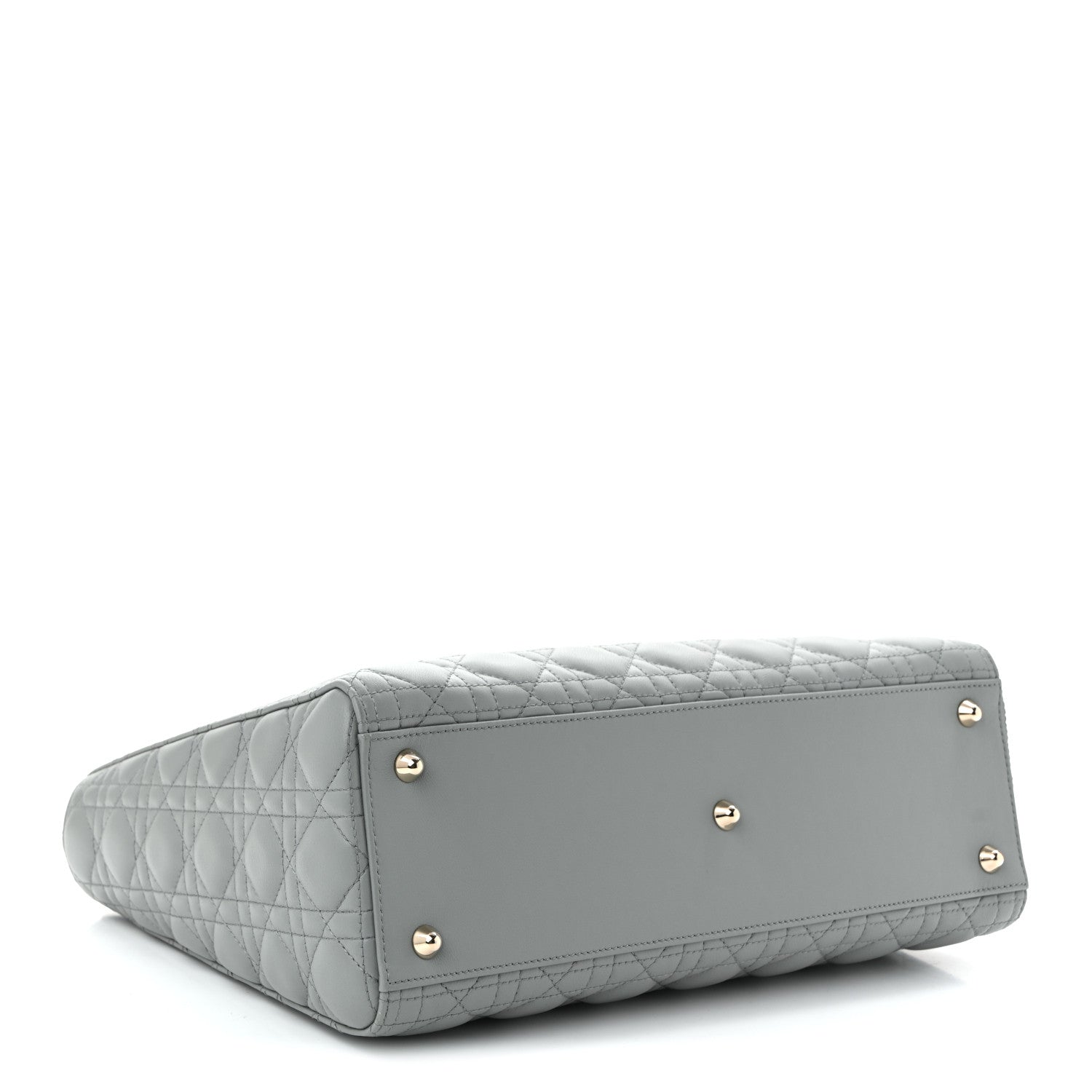 Christian Dior Lambskin Cannage Large Lady Dior Stone Grey 4 of 10