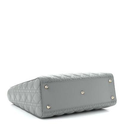 Christian Dior Lambskin Cannage Large Lady Dior Stone Grey 4 of 10