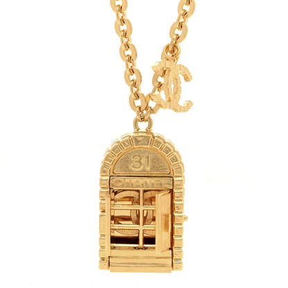Chanel Metal 31 Rue Cambon Door Long Necklace Gold 5 of 9