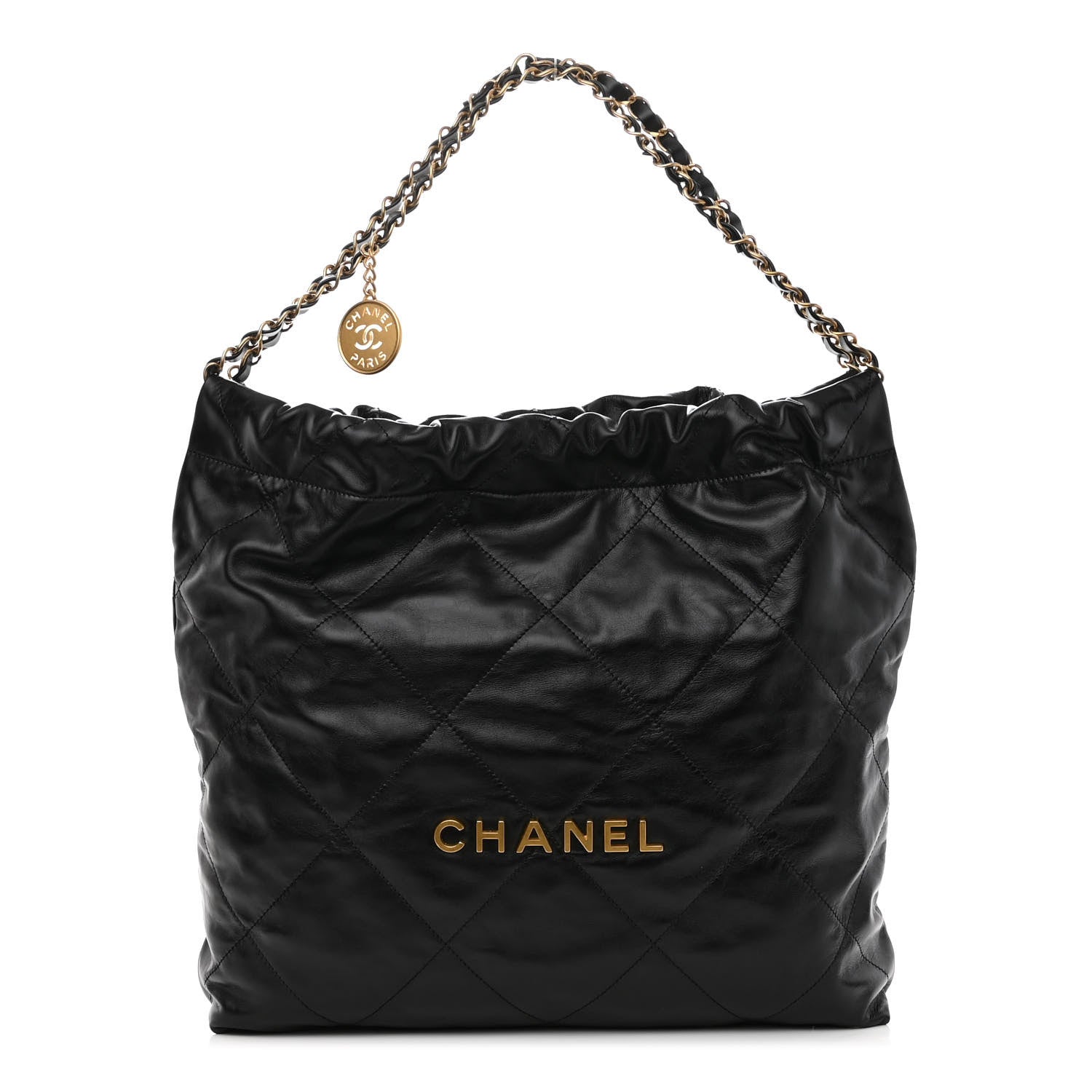 Chanel Shiny Calfskin Quilted Chanel 22 Black 3 of 9