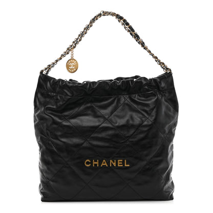 Chanel Shiny Calfskin Quilted Chanel 22 Black 3 of 9