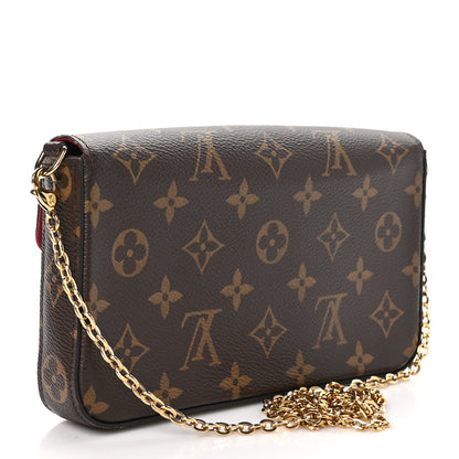 Louis Vuitton Monogram Pochette Felicie Chain Wallet Fuchsia 4 of 10