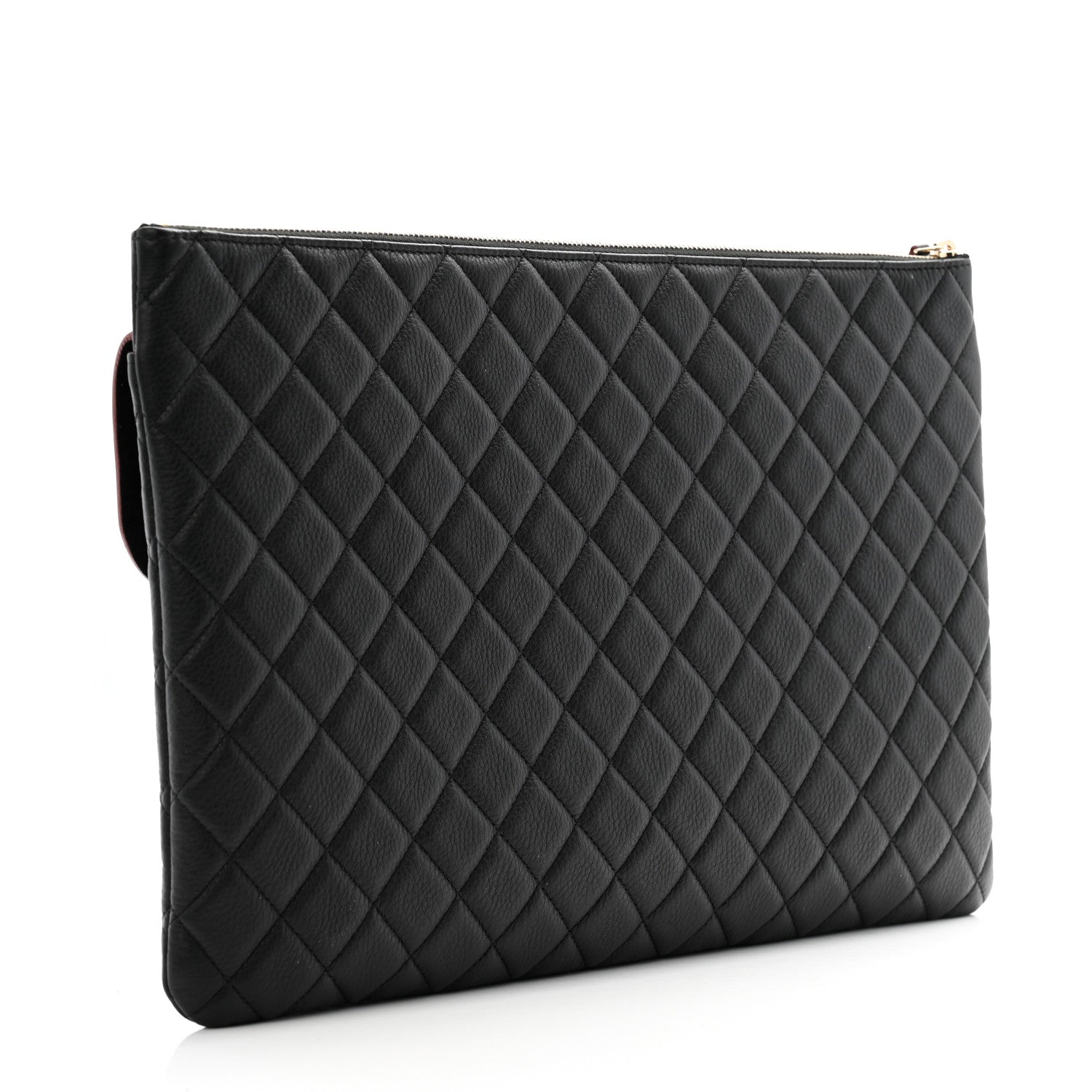 Chanel Grained Calfskin Quilted Large Archi Chic Cosmetic Case Black 3 of 12