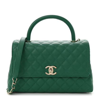 Chanel Caviar Quilted Small Coco Handle Flap Green 1 of 11
