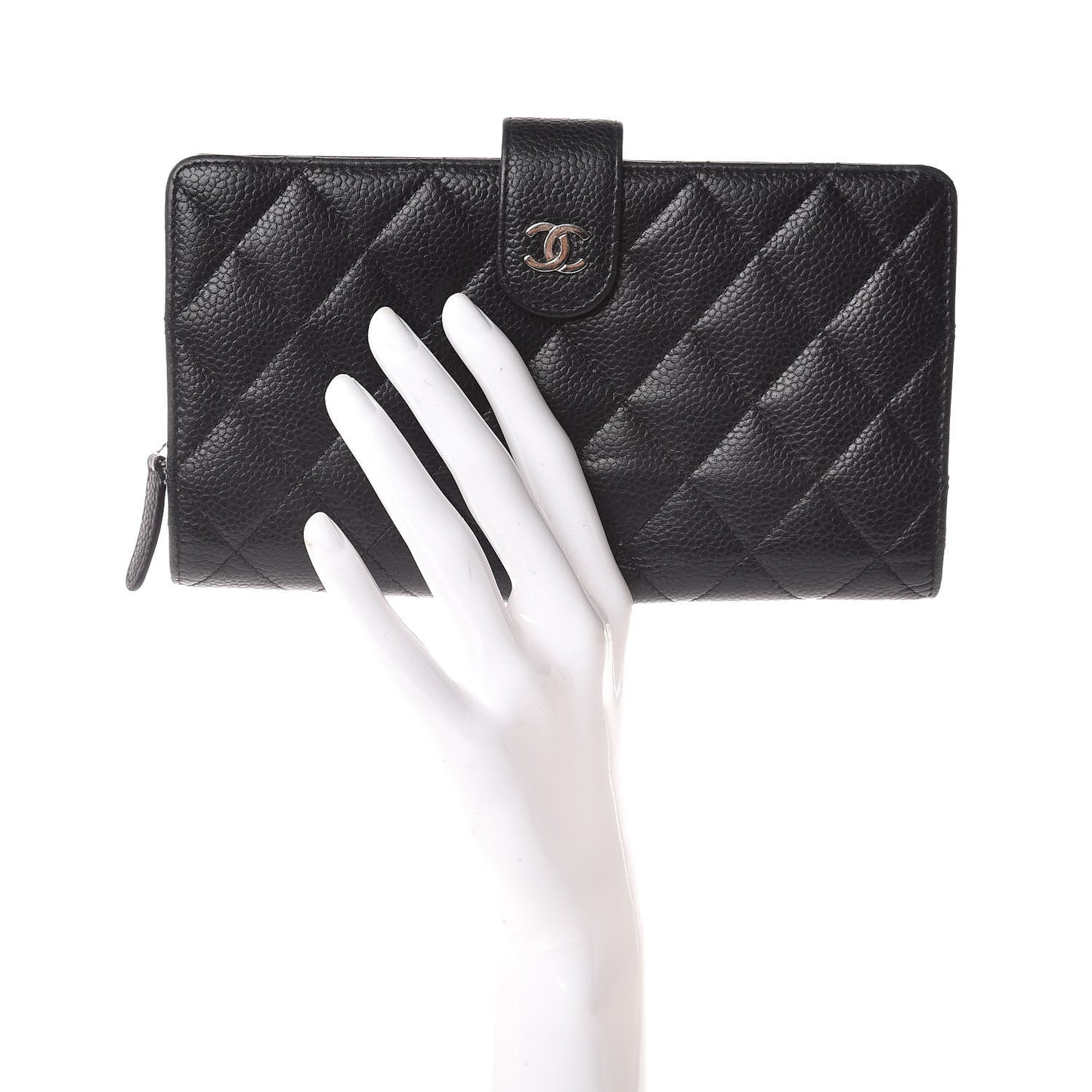 Caviar Quilted CC French Wallet Black