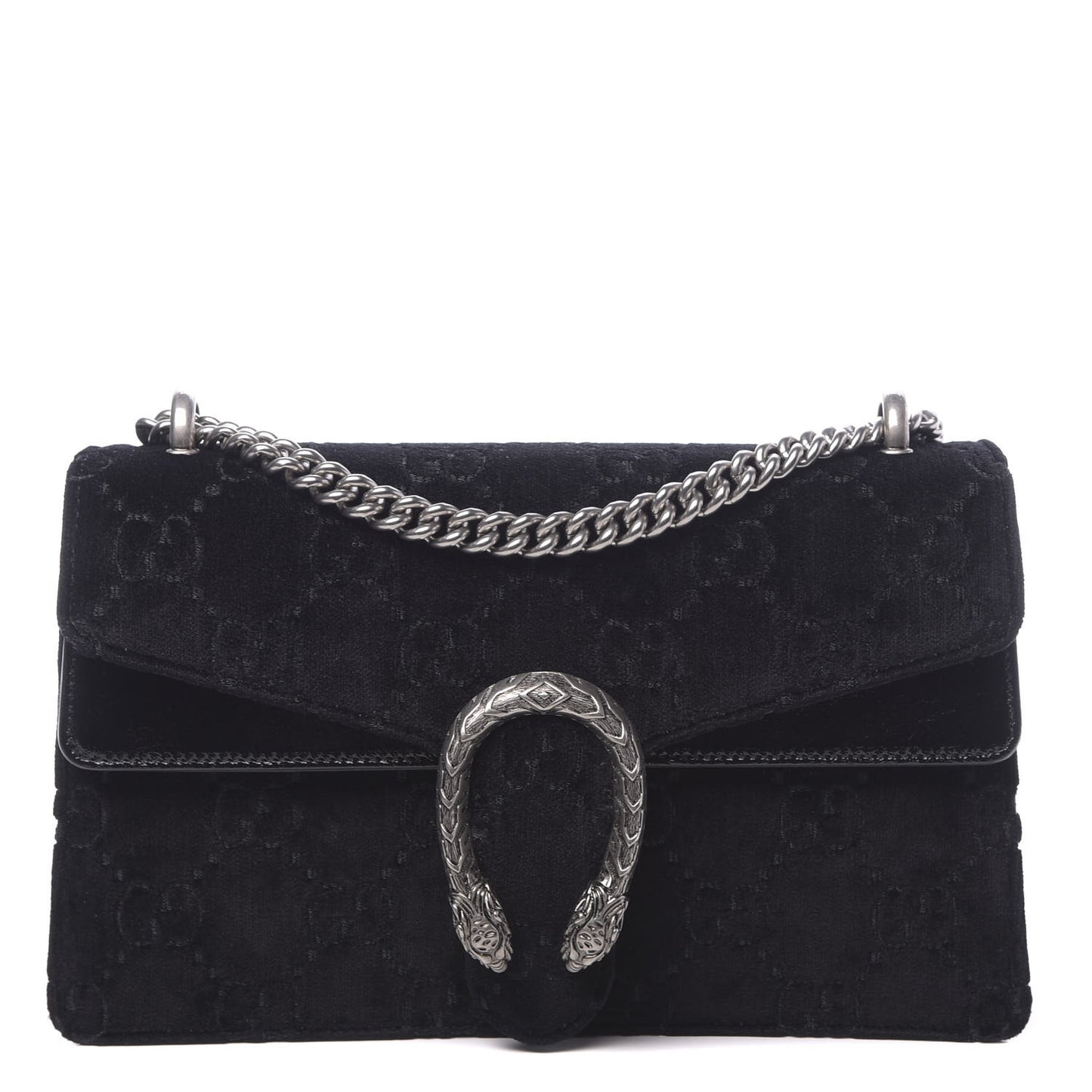 Velvet GG Monogram Small Dionysus Shoulder Bag Black