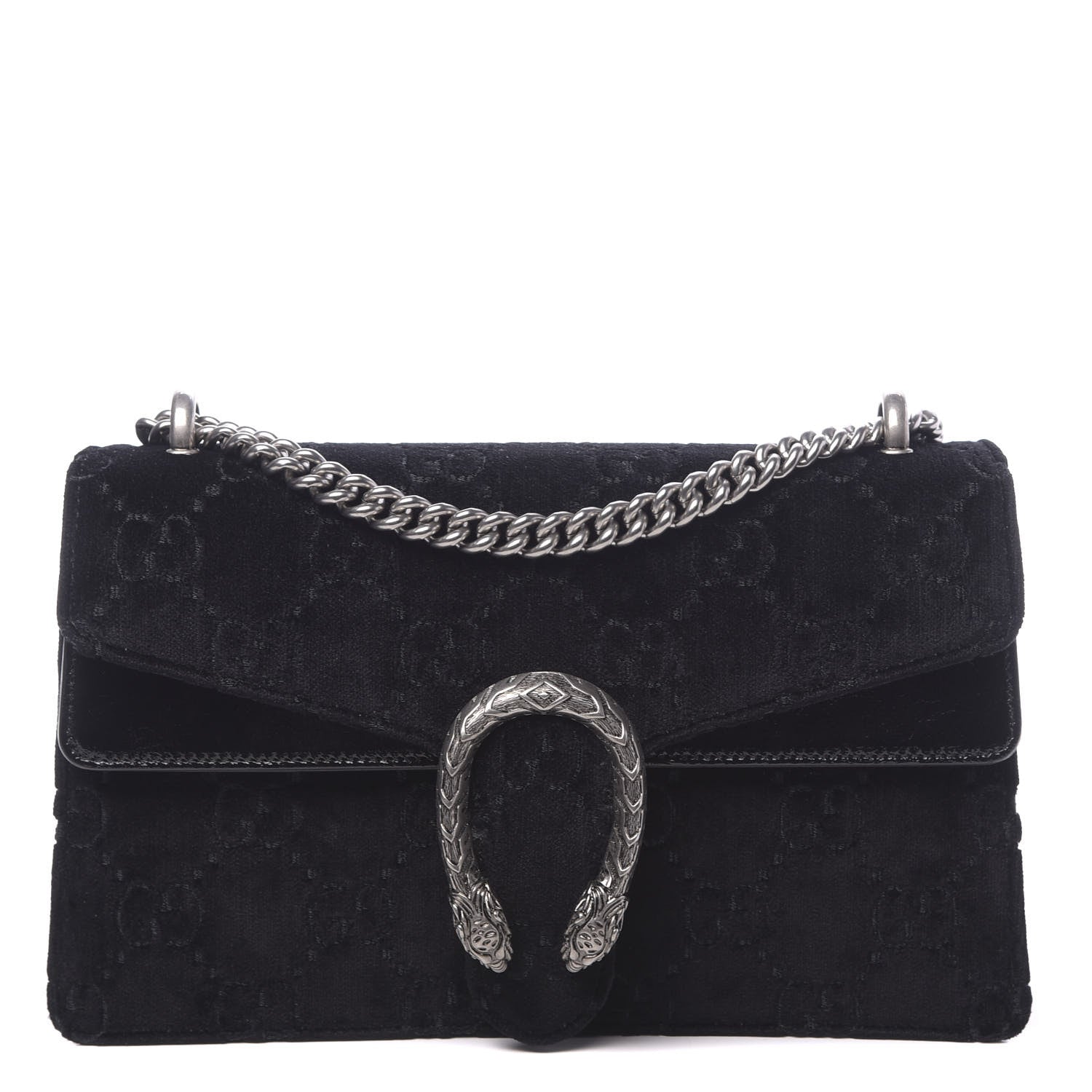 Gucci Velvet GG Monogram Small Dionysus Shoulder Bag Black 1 of 10