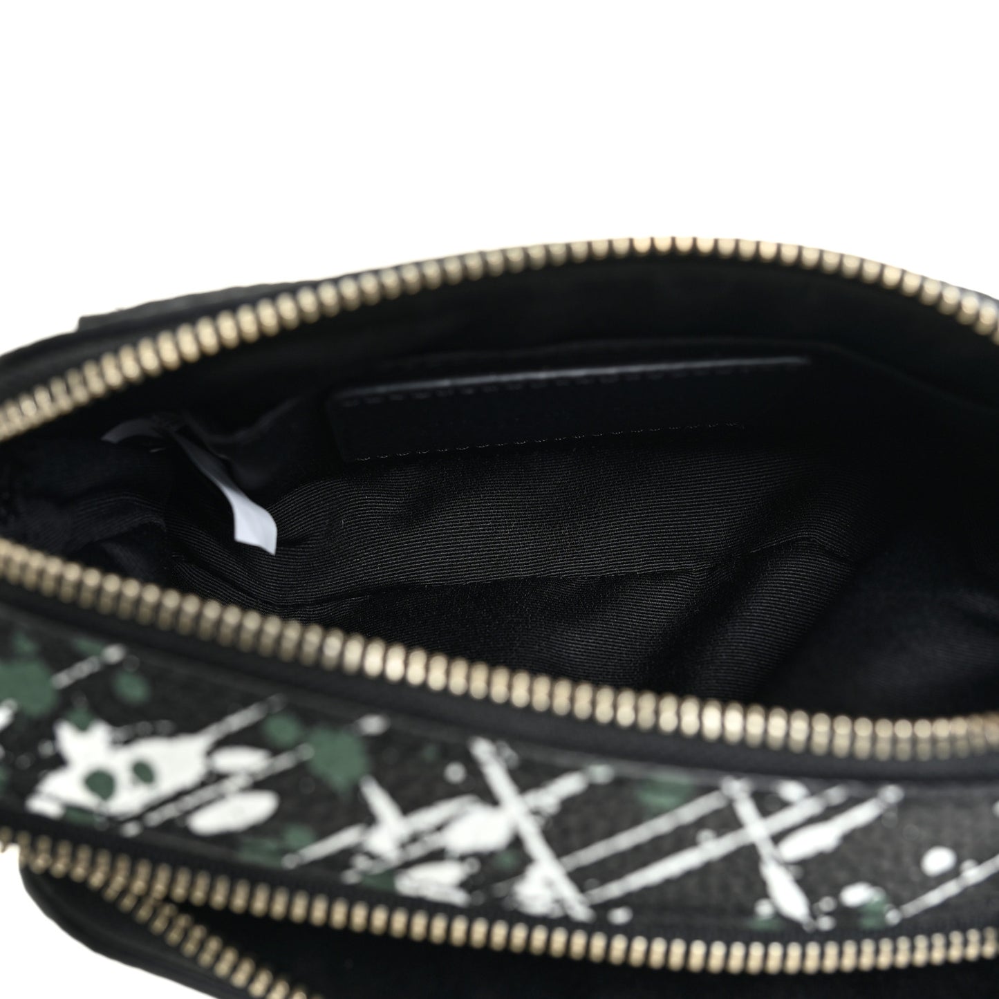 Calfskin Paint Splatter Small Snapshot Camera Bag Black Multi