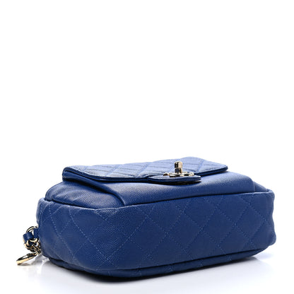Chanel Caviar Quilted CC Day Camera Case Blue 3 of 8