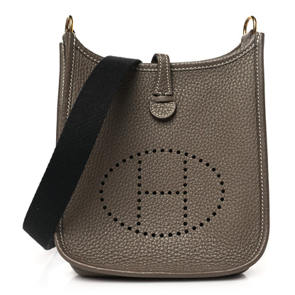 Hermes Taurillon Clemence Amazone Evelyne TPM Etoupe Bleu Indigo 1 of 11