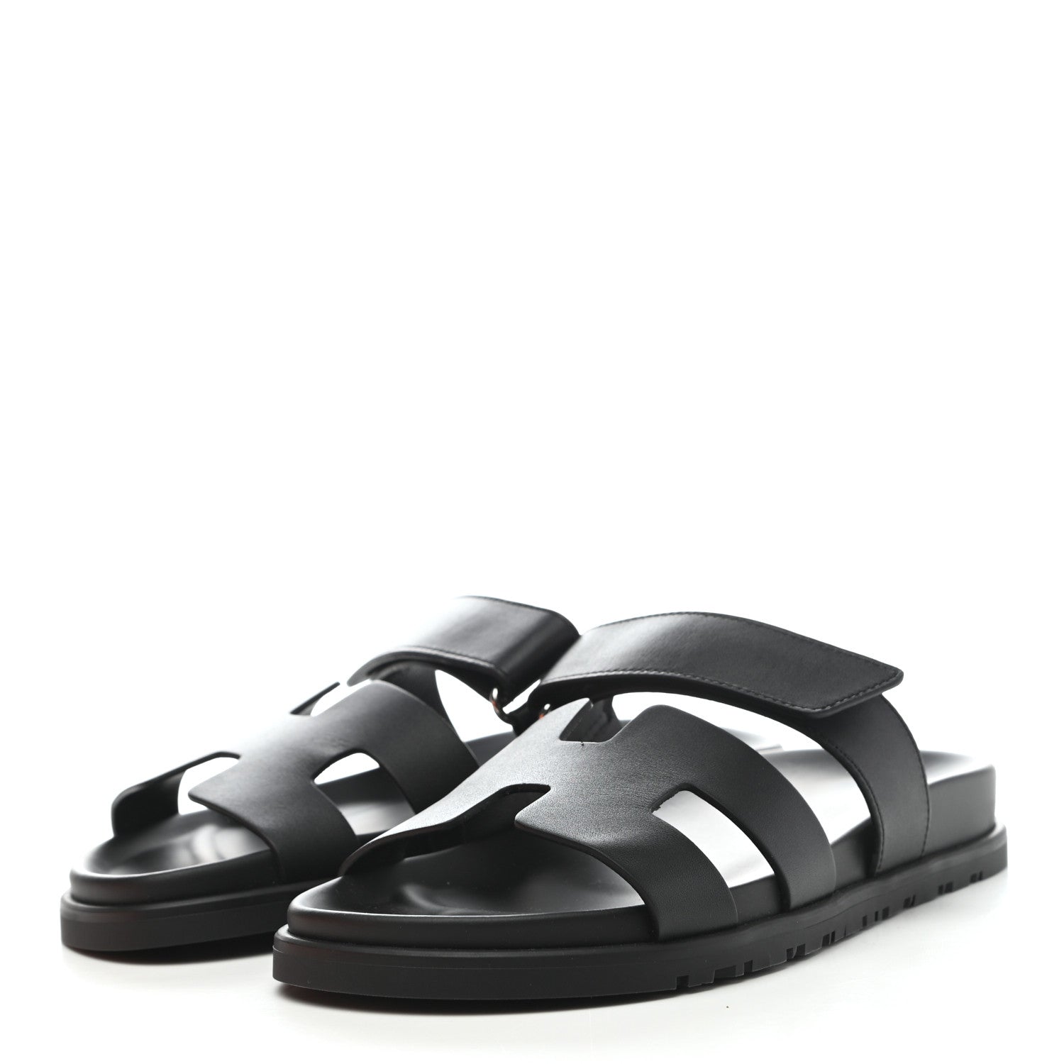 Hermes Calfskin Womens Chypre Sandals 38 Black 3 of 8