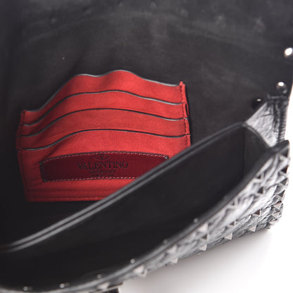 Valentino Garavani Craquele Nappa Rockstud Spike Crossbody Bag Black 8 of 10