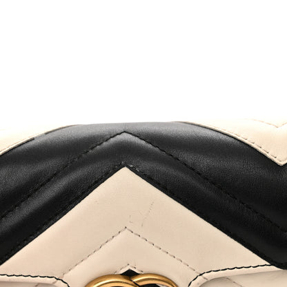 Gucci Calfskin Matelasse Super Mini GG Marmont Shoulder Bag Black White 13 of 16