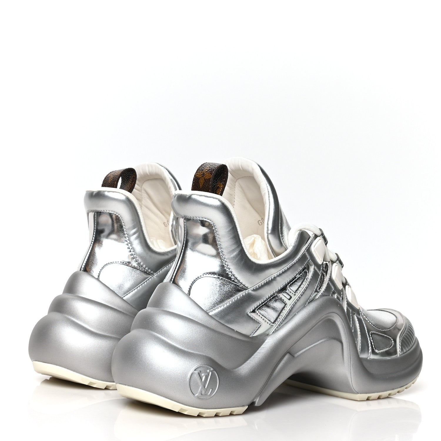 Louis Vuitton Metallic Calfskin Technical Nylon LV Archlight Sneakers 39 Silver 4 of 7