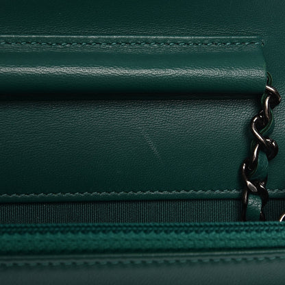 Chanel Lambskin Quilted Boy Wallet On Chain WOC Green 8 of 8