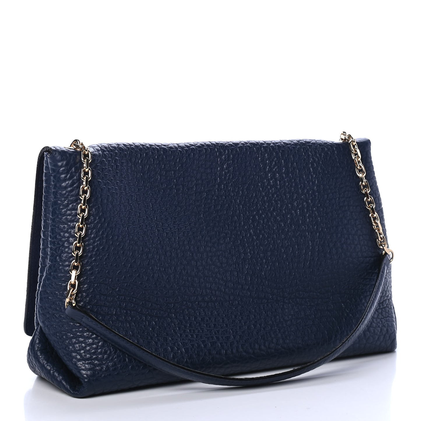 Signature Grain Medium Midenhall Crossbody Bag Blue Carbon