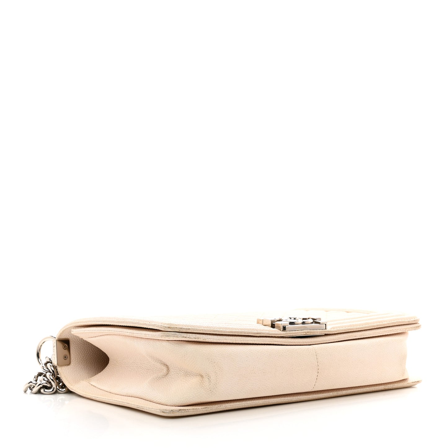 Caviar Quilted New Medium Boy Flap White