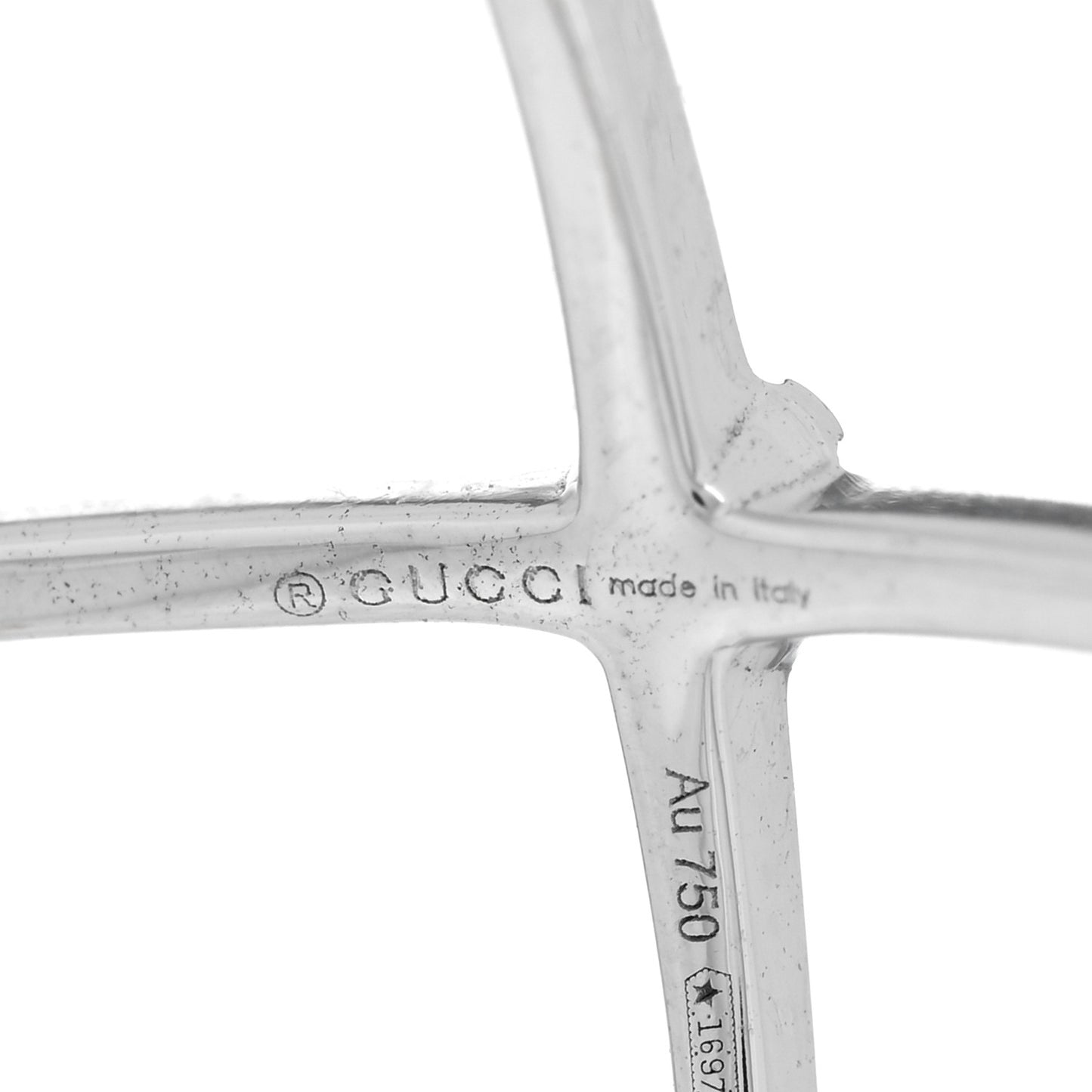 18K White Gold Diamond Running G Cross Ring 55 7.25