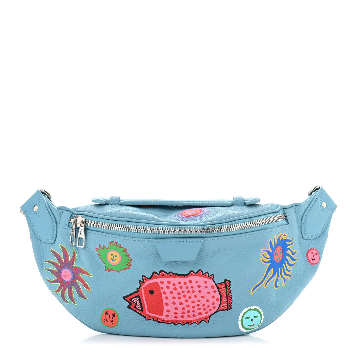 LV X YK Taurillon Monogram Maxi Bumbag Blue Multicolor