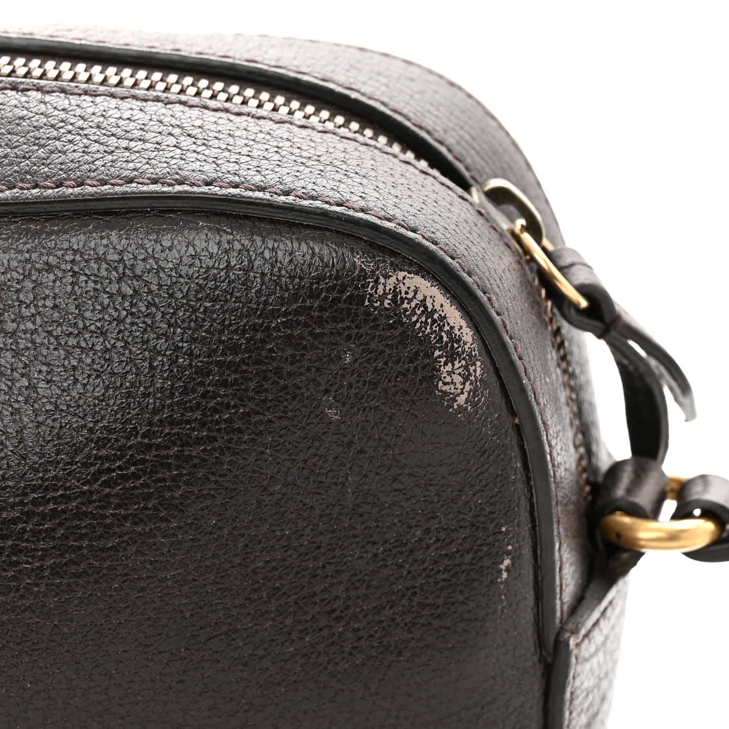 Gucci Textured Calfskin Web Small Webby Bee Shoulder Bag Brown Coffee 15 of 18