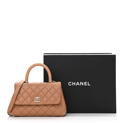 Chanel Caviar Quilted Lizard Embossed Mini Coco Handle Flap Brown 11 of 11