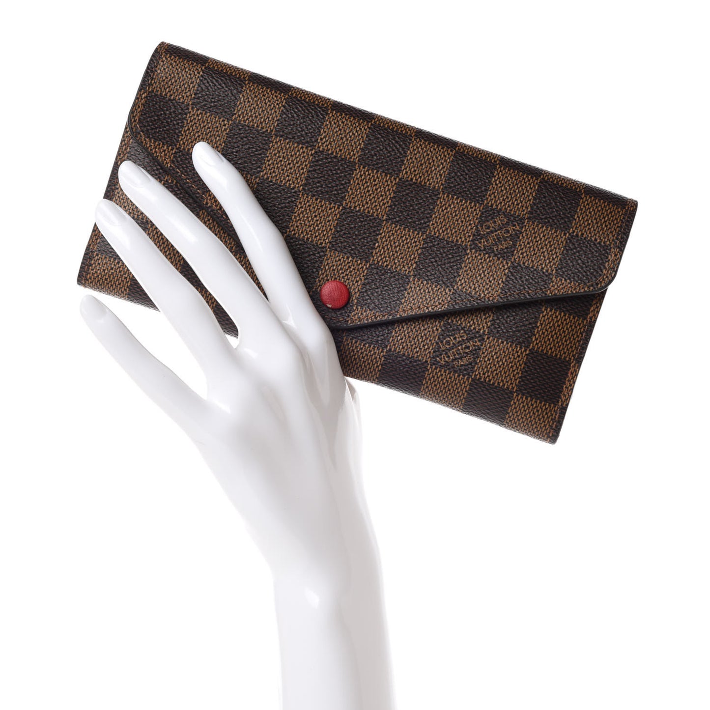 Damier Ebene Josephine Wallet Red