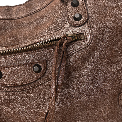 Balenciaga Metallic Craquele Calfskin Classic Hardware City Bronze 6 of 9