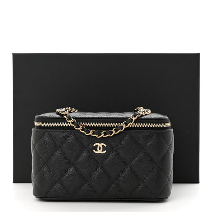 Chanel Caviar Quilted Small Vanity Case With Chain Black 11 of 11