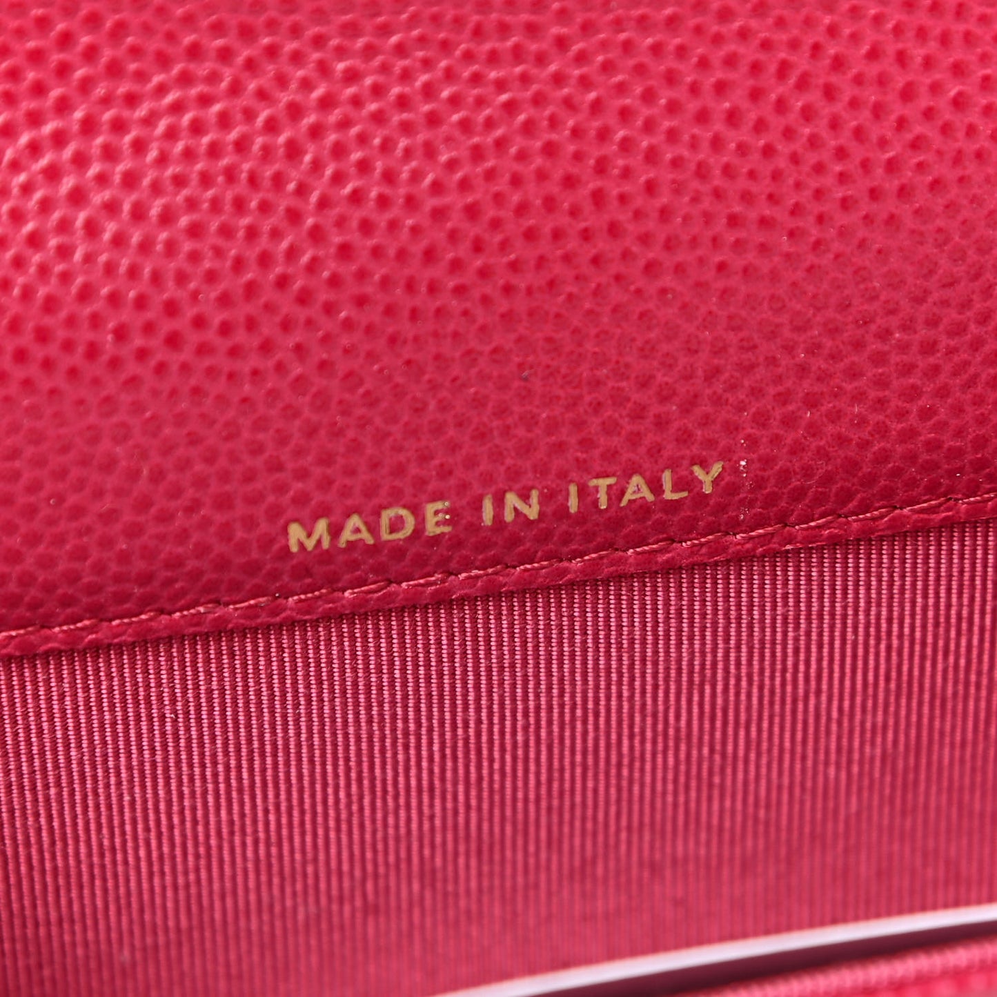 Caviar Quilted Flap Card Holder Wallet Dark Pink