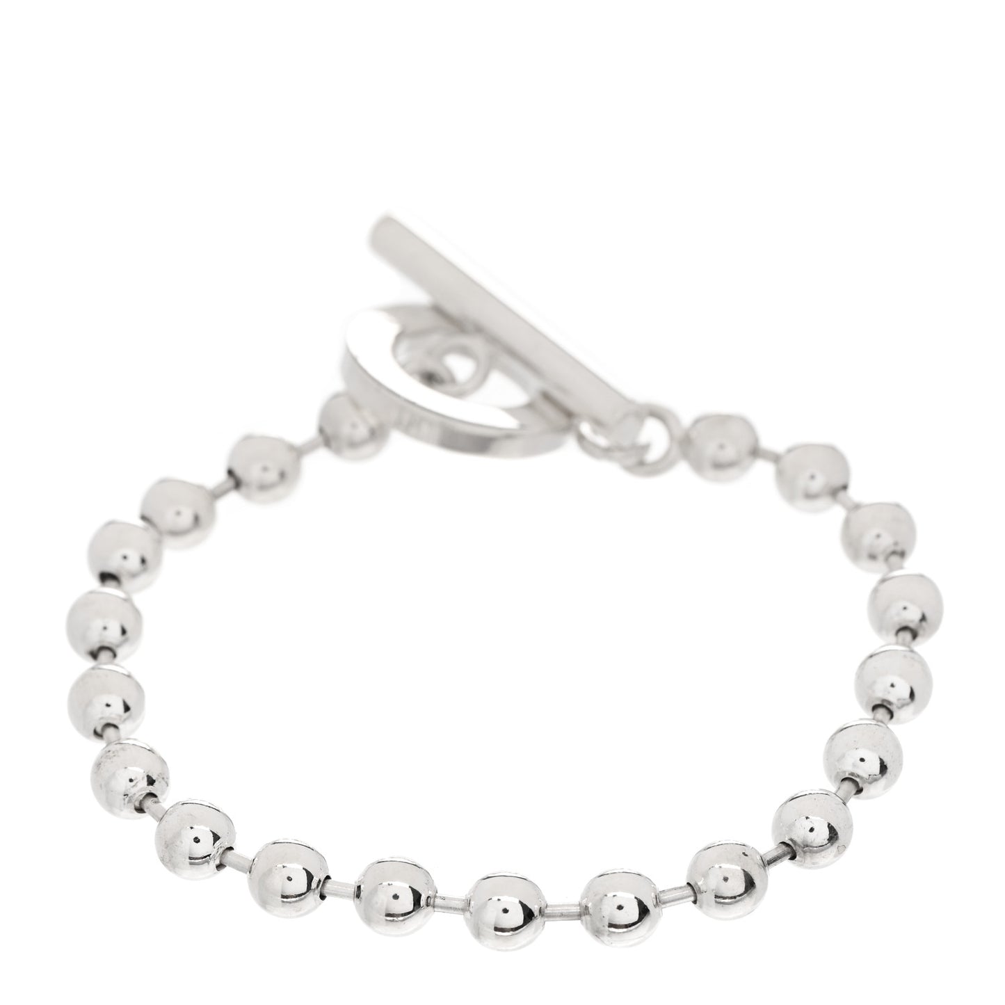 Sterling Silver Boule Bead Toggle Bracelet