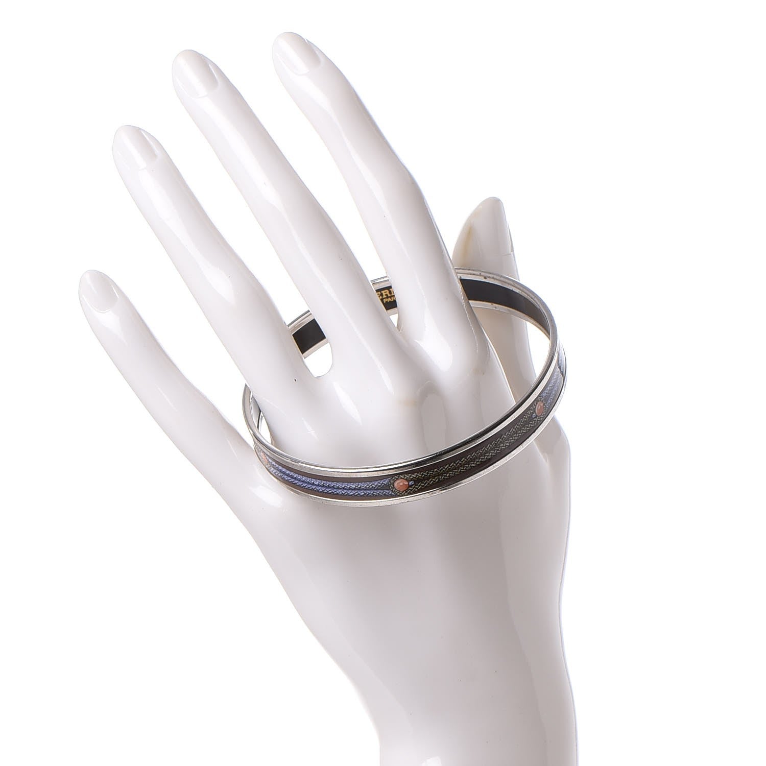 Hermes Enamel Narrow Printed Brandenburgs Bracelet 65 2 of 5