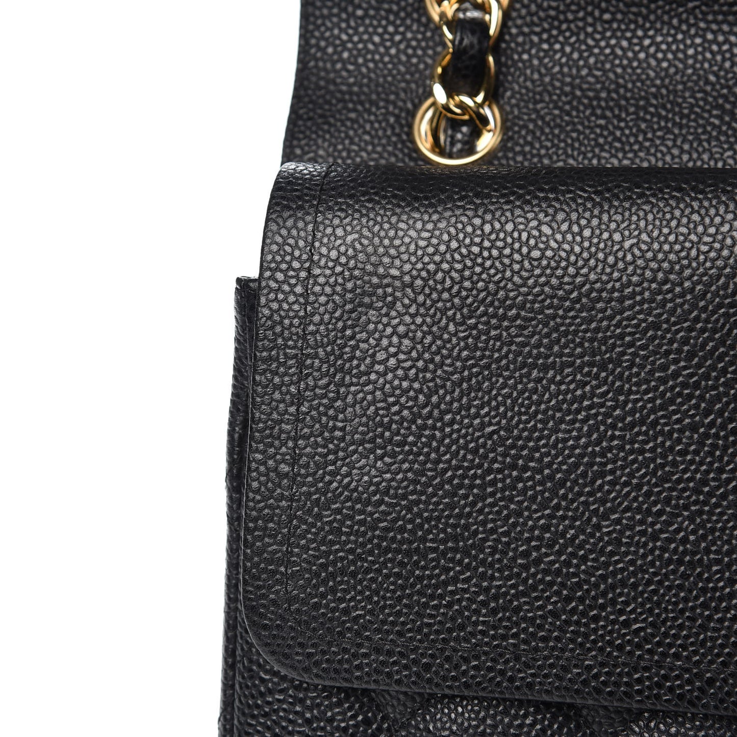 Caviar Quilted Jumbo Double Flap Black