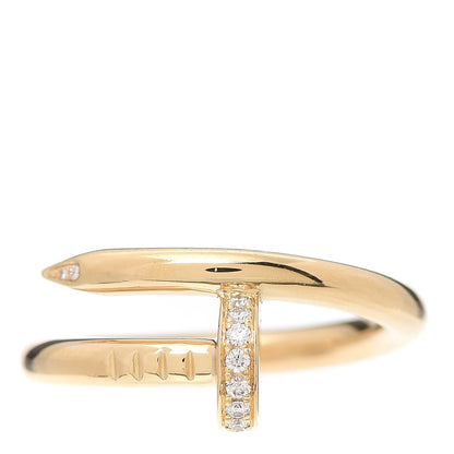Cartier 18K Yellow Gold Diamond Juste Un Clou Ring 54 6.75 1 of 5