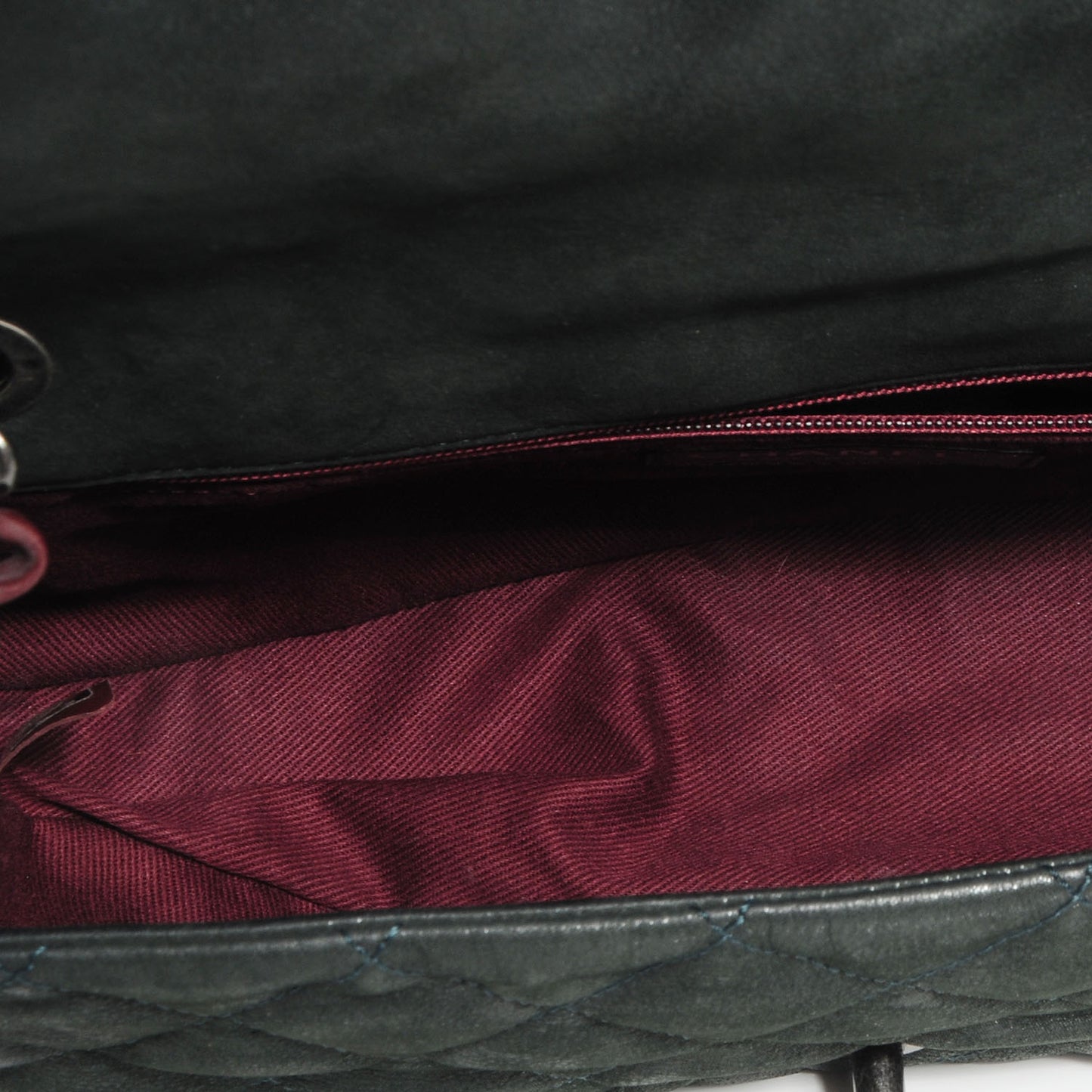 Iridescent Calfskin In The Mix Medium Flap Dark Green
