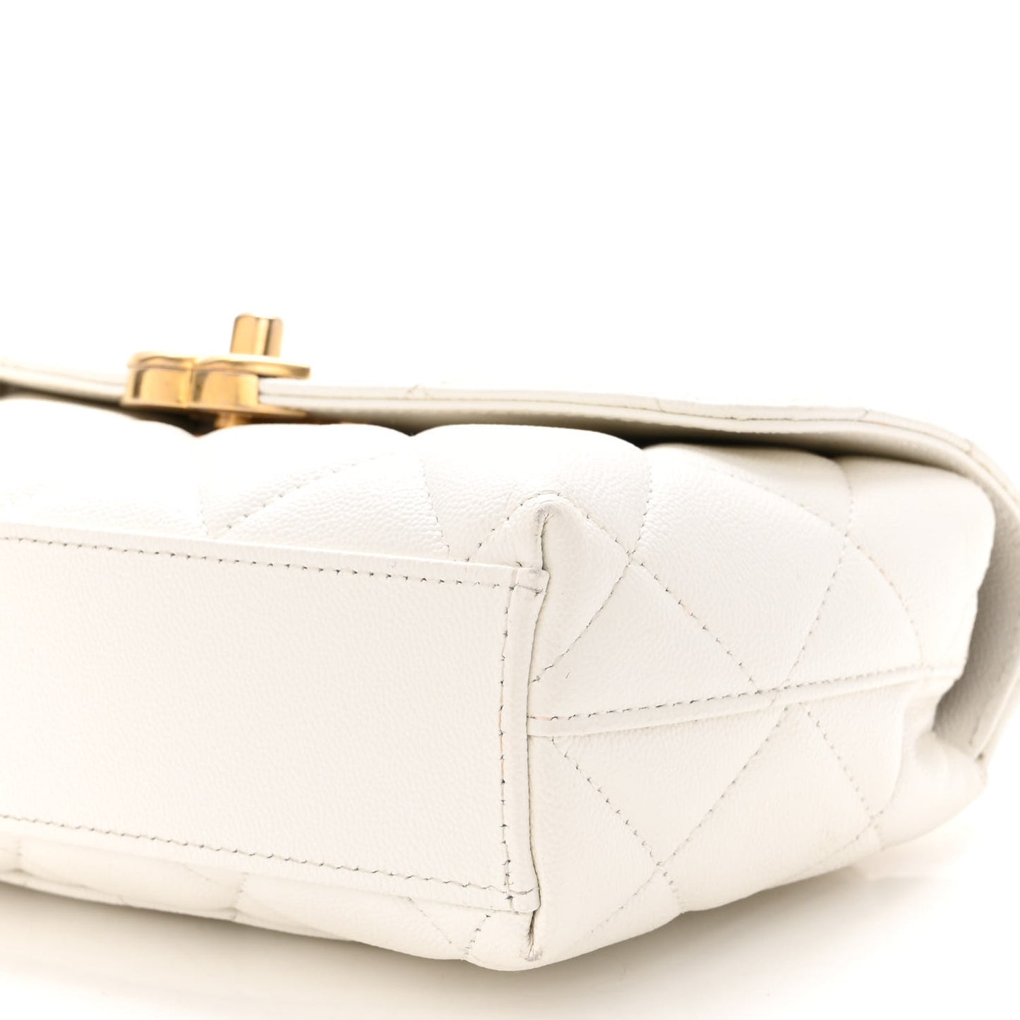 Caviar Quilted Small Flap White