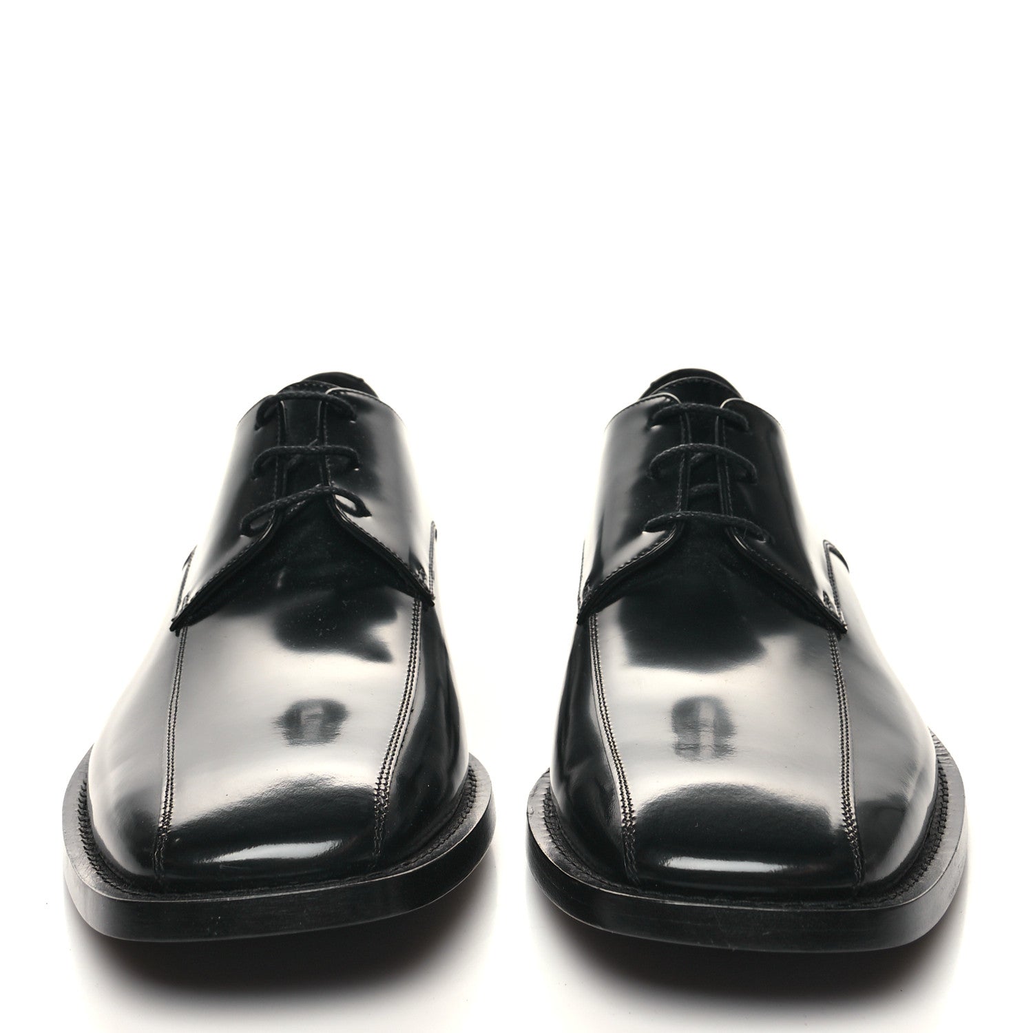 Balenciaga Calfskin Mens Square Toe Derby Shoes 42 Black 2 of 9