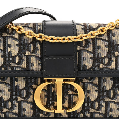 Christian Dior Oblique 30 Montaigne East West Chain Flap Bag Blue 7 of 11