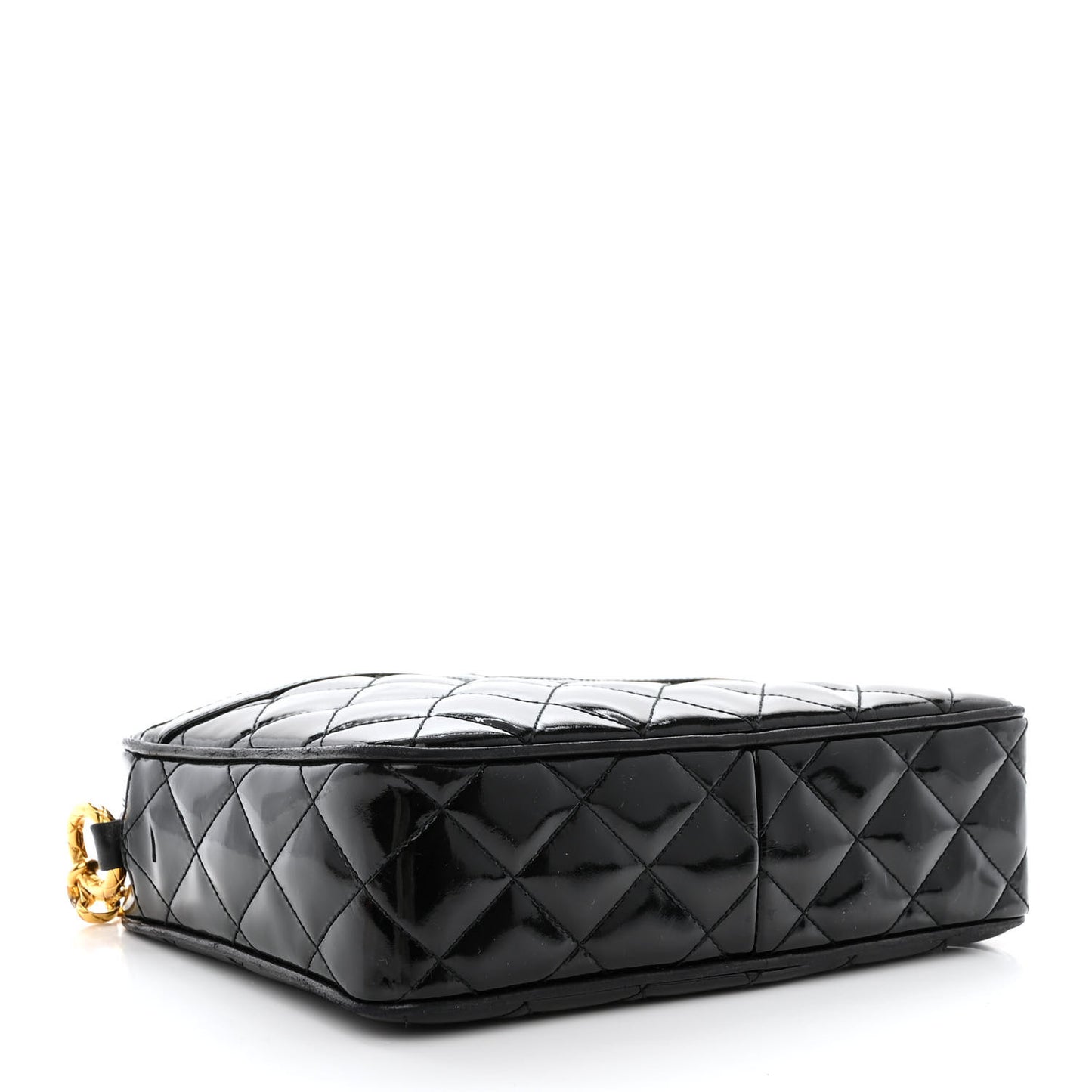 Patent Quilted Tassel Camera Case Black