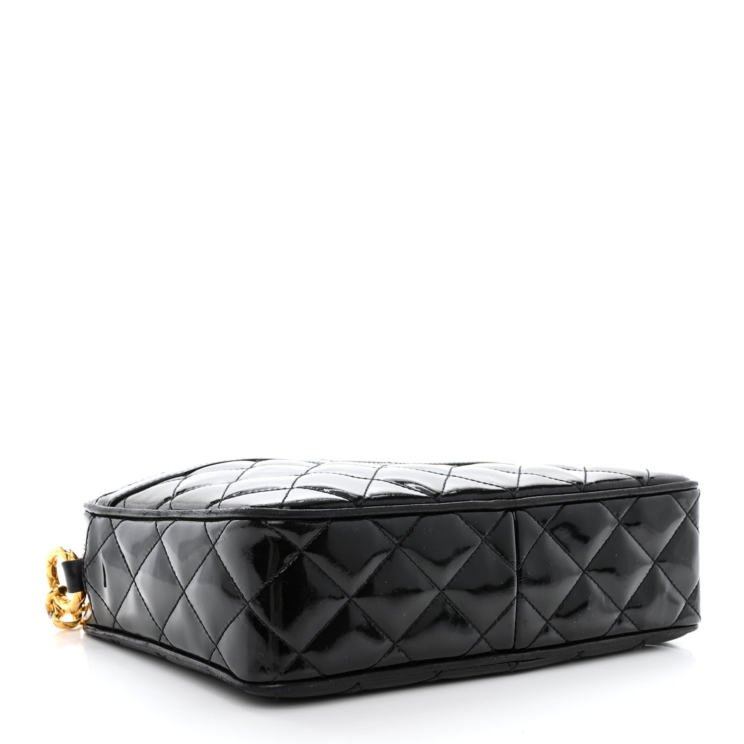 Chanel Patent Quilted Tassel Camera Case Black 4 of 11