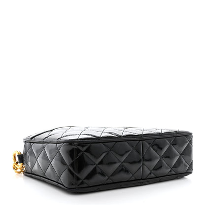 Chanel Patent Quilted Tassel Camera Case Black 4 of 11