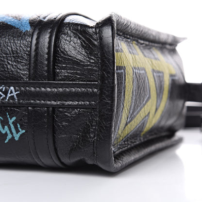 Balenciaga Agneau Arena Graffiti All Over XXS Bazar Shopper Tote Black Multicolor 9 of 9
