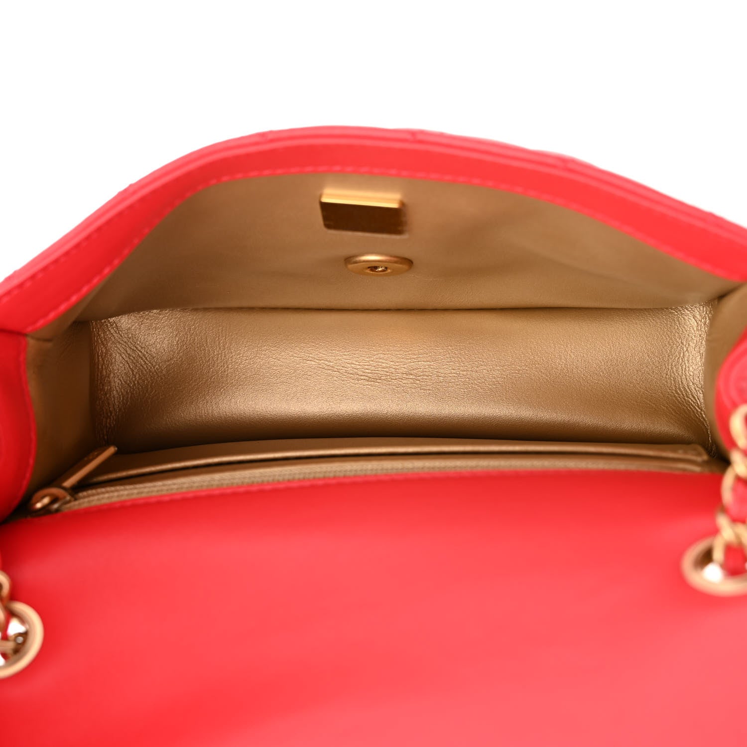 Chanel Lambskin Quilted Mini Rectangular Pearl Crush Flap Red 5 of 11