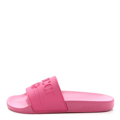Gucci Rubber Womens Logo Slide Sandals 36 Fuchsia 1 of 9